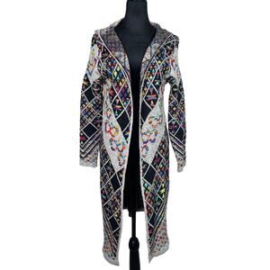 Multicolor Hooded Cardigan Sweater